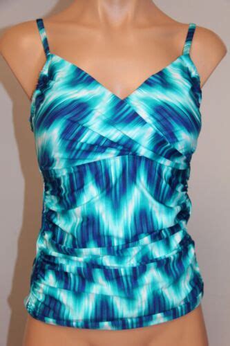 Nwt La Blanca Swimsuit Bikini Tankini Top Size Mid Adjustable