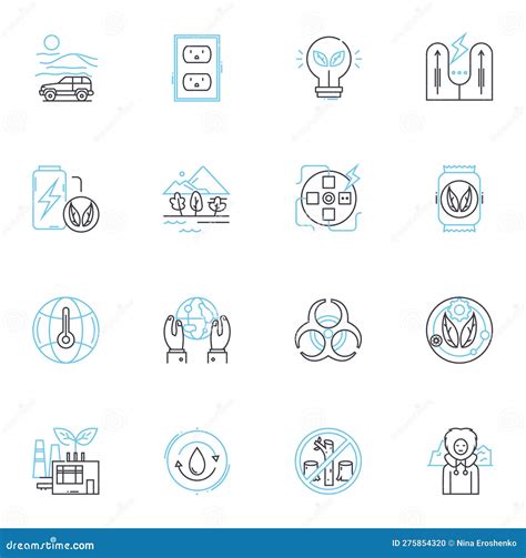 Biodegradable Waste Linear Icons Set Composting Decomposition