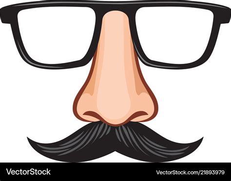 Glasses And Nose With Mustache Fake Mask Vector Image