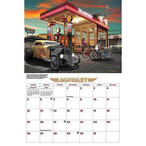 Hot Rods And Kustoms 2025 Wall Calendar Art By Larry Grossma 9781631145360 Historic Aviation