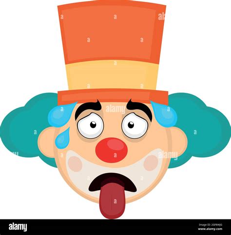 Vector Emoticon Illustration Of The Face Of A Cartoon Clown Wearing A