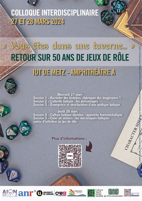 Colloque Retour Sur Ans De Jeux De R Le Les Et Mars L