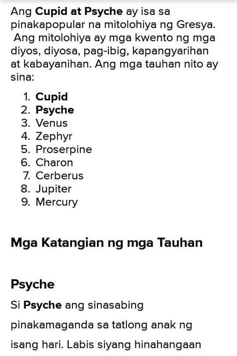 Sino Ang Ama Ni Psyche Brainly Ph