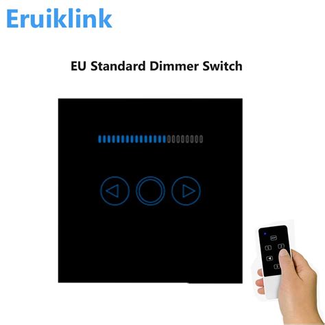 EU ประเภทสวิทช์เครื่องหรี่, แผงสัมผัสไร้สาย RF433 โคมไฟระยะไกล, โคมไฟ ...