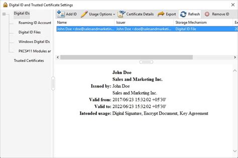 Adobe Reader Digital Signature Certificate