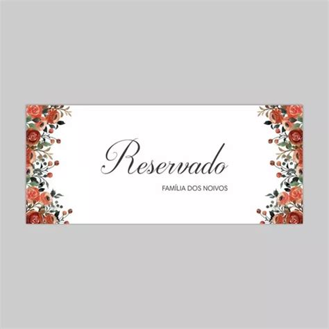 Arte Digital Festa Casamento Placa Reservado Place Cards Mercadolivre