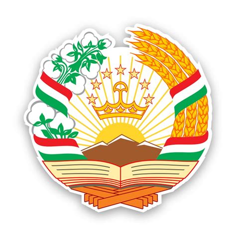 Tajik Emblem Sticker Decal - Self Adhesive Vinyl - Weatherproof - Made ...