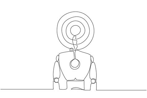 Single One Line Drawing Robot With Target Instead Of Head Future