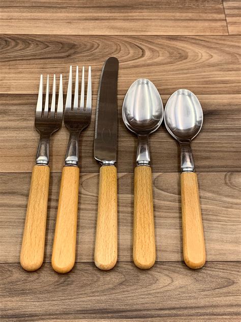 Rustic Wood Handled Flatware set Regent Sheffield Flatware Rustic Cabin ...