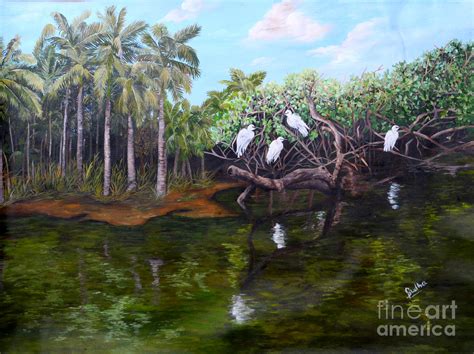 Salim Ali Bird Sanctuary, Goa Painting by Sudha Srivastava