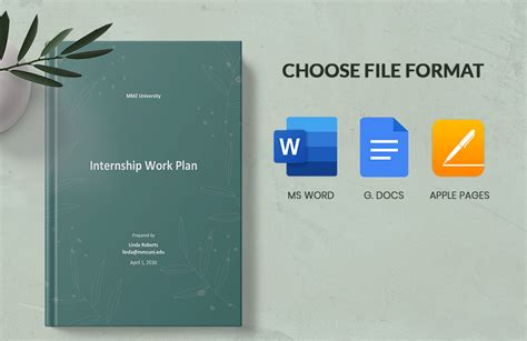 Internship Work Plan Template In Word PDF Google Docs Pages