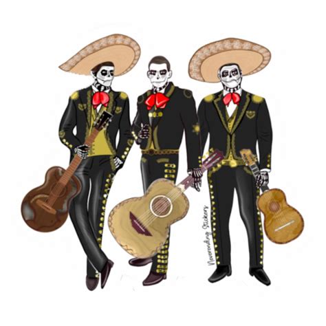 Dia De Los Muertos Mariachi Band - Vinyl Sticker Or Magnet - 3.25x3in ...