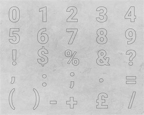 Outline Letters And Numbers Svg Png And Pdf Files Outline Font Hollow