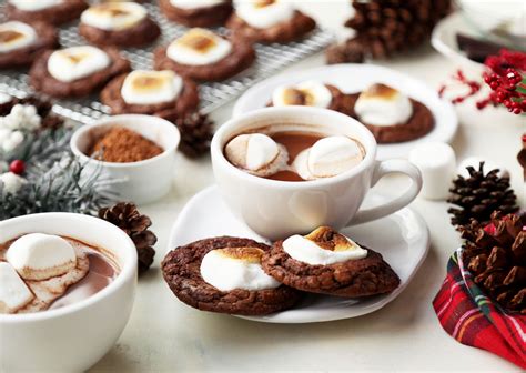 Hot Cocoa With Marshmallows And Cookies