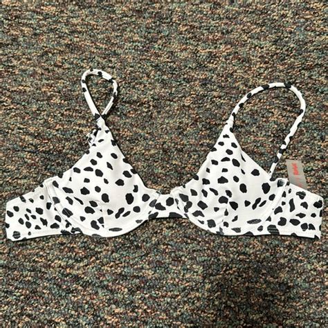 ROMWE Swim Romwe Dalmatian Print Bikini Top Poshmark