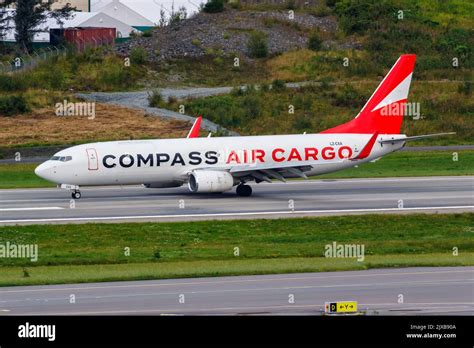 Bergen Norway August 18 2022 Compass Air Cargo Boeing 737 800sf