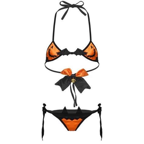 Costume Halloween Sexy Femme Ensemble Lingerie Erotique Bikini Cosplay Diable Déguisement