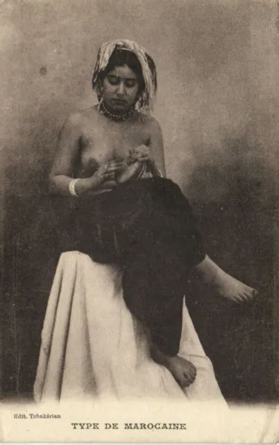 Pc Cpa Ethnic Nude Female Type De Marocaine Vintage Postcard B