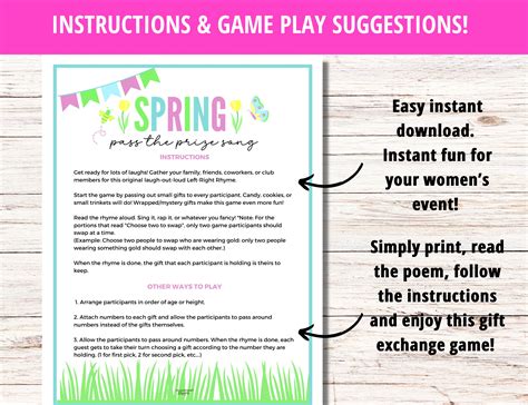 Left Right Game, Left Right Poem, Spring Games, Gift Exchange Game