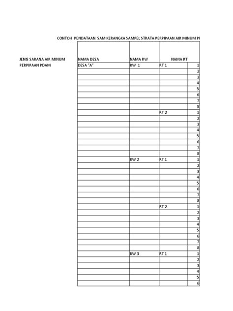 Contoh Format Pendataan Sarana Air Minum Pdf