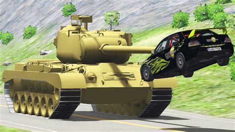 Cars Vs Tank Crashes Beamng Drive YouTube