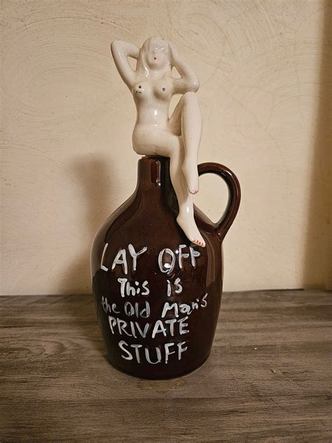 Vintage Whiskey Jug Girl Nude Woman Stopper Etsy