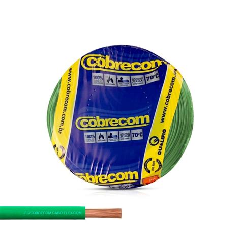 Cabo Flexível 4 0mm Verde Rolo 100 Metros 750V Cobrecom Guemat