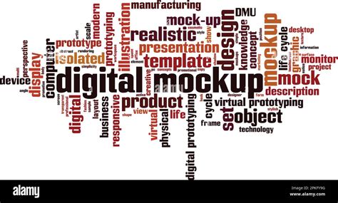 Digital Mockup Word Cloud Concept Collage Made Of Words About Digital