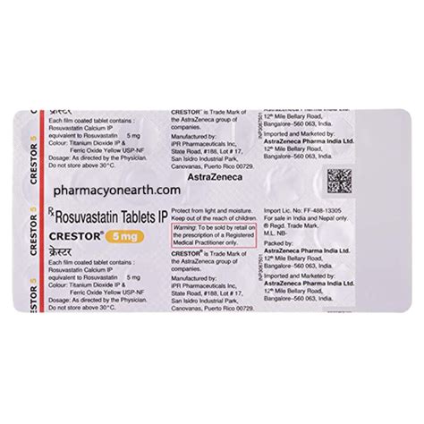 Rosuvastatin 5mg Crestor Tablets Pharmacy On Earth