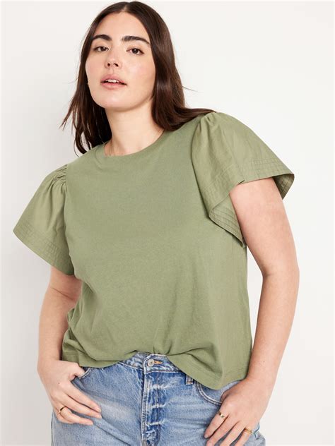 Flutter Sleeve Combination Top For Women Old Navy