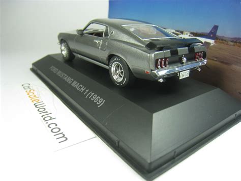 FORD MUSTANG MACH 1 1969 1 43 IXO ALTAYA GREY BLACK STRIPES