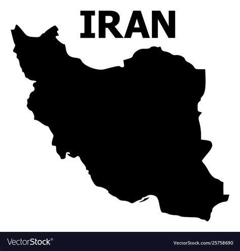 Flat Map Iran With Caption Royalty Free Vector Image