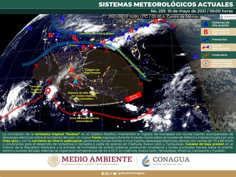 La Jornada Prevén fuertes lluvias en varios estados por tormenta Andrés