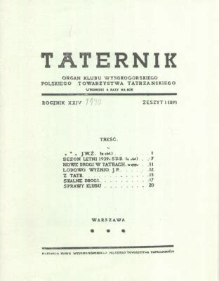 Taternik Rocznik Xxiv Zeszyt Taternik