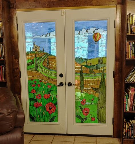 Tuscany Vista Stained Glass French Doors Texas Colors Stained Glass