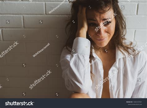 Sad Depressed Caucasian Lady Semi Nude Stock Photo Shutterstock