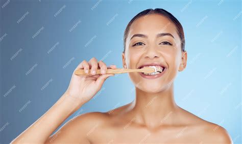 Premium Photo Bamboo Toothbrush Toothpaste And Portrait Of Woman For