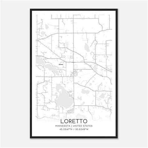 Loretto Minnesota Map Poster, Modern Home Decor Wall Art Print - Custom