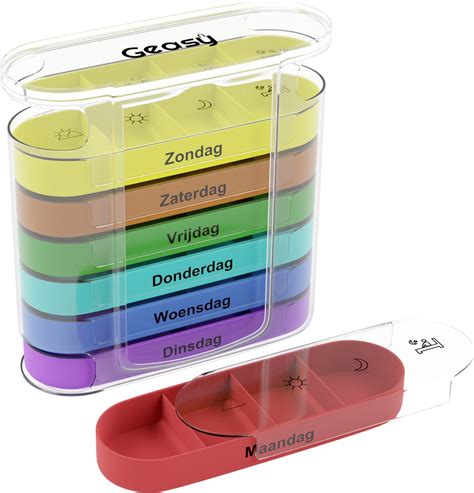 Geasy Pillendoos 7 Dagen 4 Vakken Stevige Sluiting Nederlandstalig