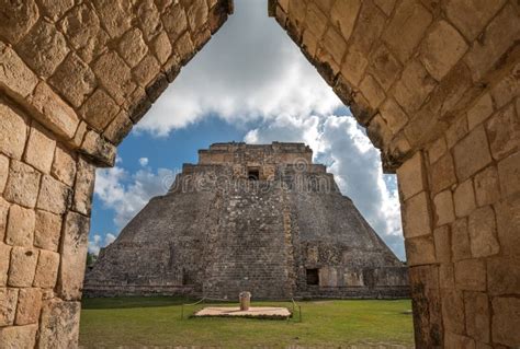 Pyramid Of The Magician In Uxmal Yucatan Mexico Stock Photo Image