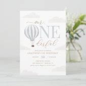 Mr Onederful Hot Air Balloon St Birthday Invitation Zazzle