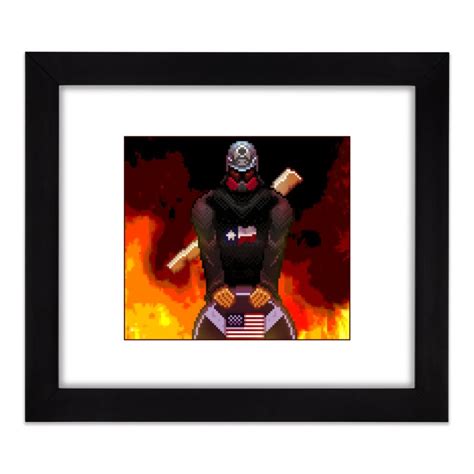 Based Stickman Pixel Art Home Framed Fine Art Print Pixel Panzerss