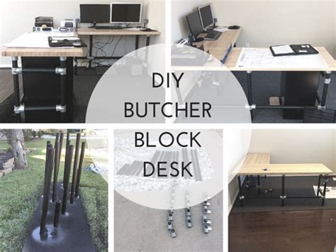 DIY Butcher Block Desk