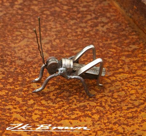 Grasshopper Sculpture Recycled Art Repurposed Scrap Metal Etsy