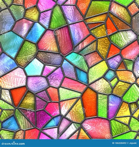 Stained Glass Seamless Texture With Pattern For Window Colored Glass