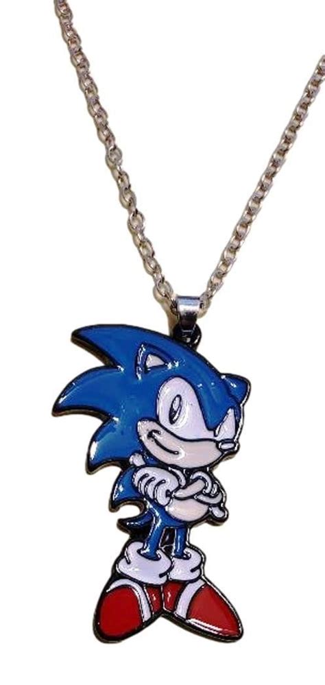 Sonic The Hedgehog Character Enamel Metal Pendant Necklace