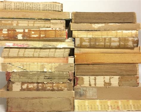 Naked Book Stack Unbound Decorative Neutral Books Plain Worn Book Spines Wedding Decor White