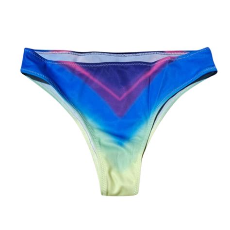 HCNTES Women S Cheeky Brazilian Bikini Bottoms Low Rise High Cut Swim Bottom S Dark Blue