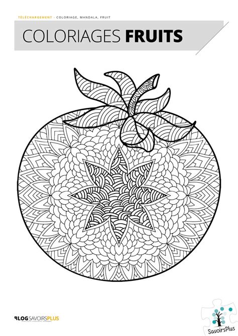 T L Chargement Coloriages Mandalas Fruits Le Blog Savoirsplus