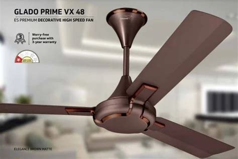 3 Blades 1200 Mm V Guard Glado Prime VX Ceiling Fan 400 RPM At 2850